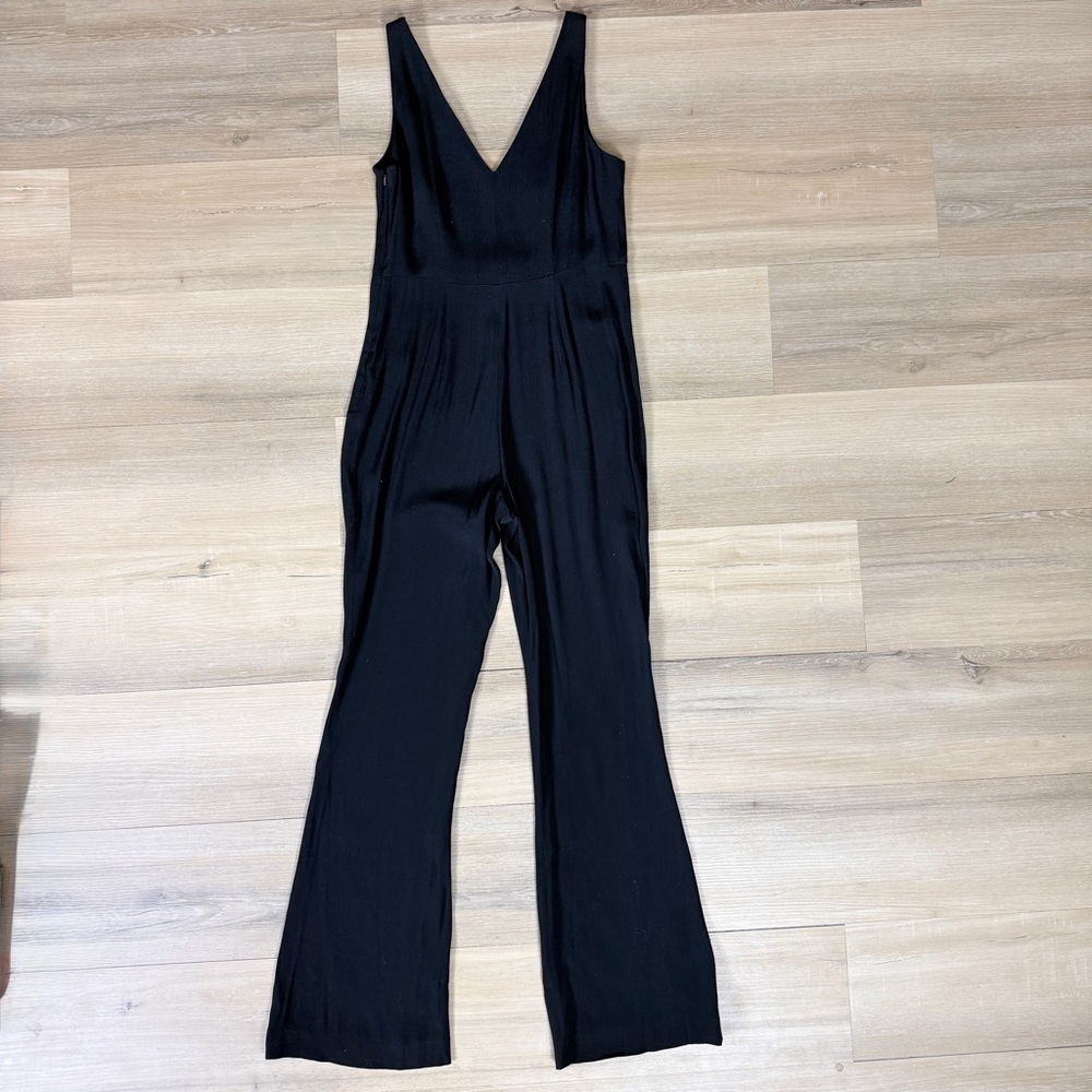 HD in Paris NWT Anthropologie Black Tal Jumpsuit with Floral Embroidery | Size 2 - Picture 3 of 6
